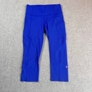 Lululemon Fast and Free Crop II 19” Cerulean Blue Size 6